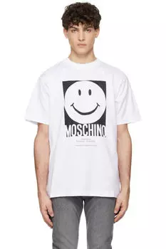 Футболка Белая Улыбка Moschino