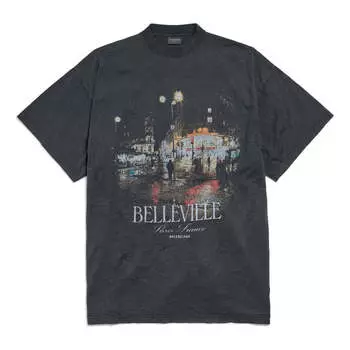 Футболка belleville t-shirt 'black faded' Balenciaga, черный
