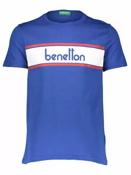 Футболка Benetton, цвет blau/wei