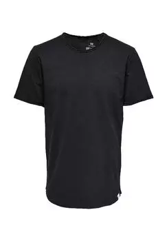 Футболка "Бенне", хлопок, мужская ONLY & SONS, цвет 187679 Black