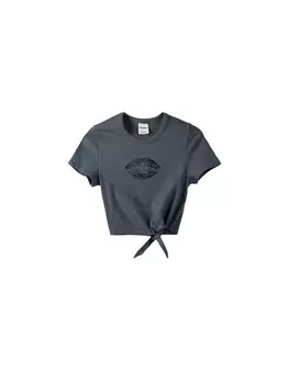 Футболка Bershka, антрацит