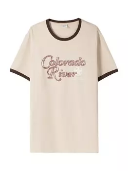 Футболка Bershka, бежевый