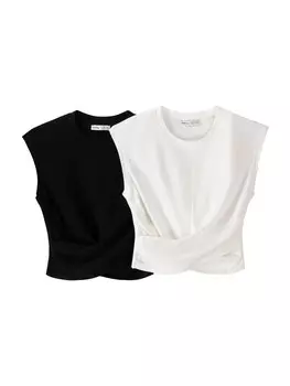 Футболка Bershka, черный/белый