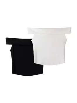 Футболка Bershka, черный/белый