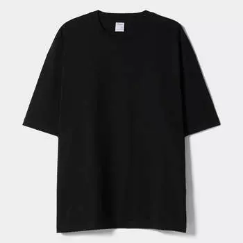Футболка Bershka Oversized Short Sleeve, черный
