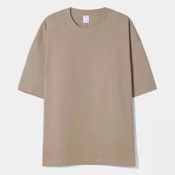 Футболка Bershka Oversized Short Sleeve, серый