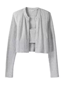 Футболка Bershka, пятнистый серый