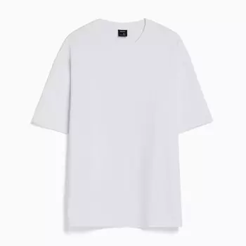 Футболка Bershka Printed Short Sleeve Oversize, белый