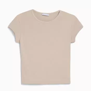 Футболка Bershka Ribbed, песочный