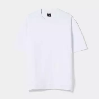 Футболка Bershka Short Sleeve Interlock, белый