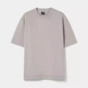 Футболка Bershka Short Sleeve Interlock, серый
