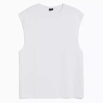 Футболка Bershka Sleeveless Oversize, белый