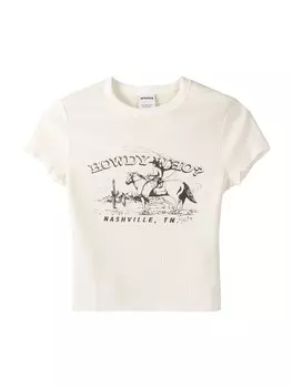 Футболка Bershka, светло-бежевый