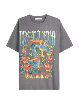 Футболка Bershka, темно-серый