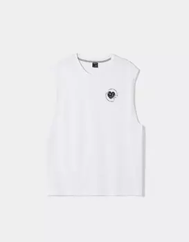 Футболка Bershka Worker-style Fit Sleeveless, белый