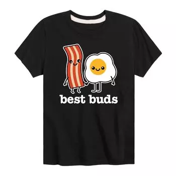 Футболка Best Buds с беконом и яйцом для мальчиков 8–20 лет Licensed Character, черный