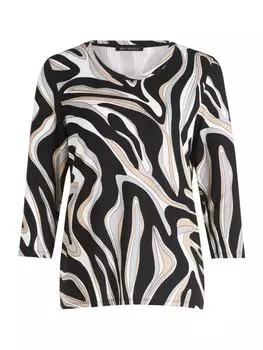 Футболка Betty Barclay Basic Shirt mit Print, цвет Schwarz/Grau