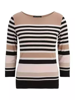 Футболка Betty Barclay Basic Shirt mit U-Boot-Ausschnitt, цвет Beige/Schwarz