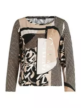 Футболка Betty Barclay Casual-Shirt mit Gummizug, цвет Beige/Schwarz