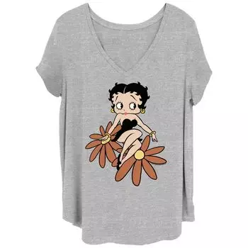 Футболка Betty Boop с V-образным вырезом и рисунком для юниоров больших размеров Licensed Character