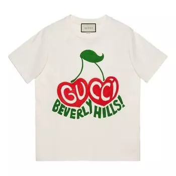 Футболка beverly hills cherry t-shirt 'off white' Gucci, белый