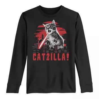 Футболка Beware Catzilla Laser Cat с длинными рукавами для мальчиков 8–20 лет Licensed Character, черный