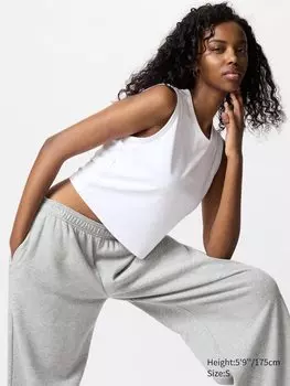 Футболка без рукавов airism soft ribbed Uniqlo, цвет 00 белый