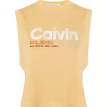 Футболка без рукавов Calvin Klein Jeans Colorful Artwork, оранжевый