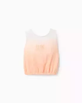 Футболка без рукавов для девочки с надписью спереди Zippy, оранжевый