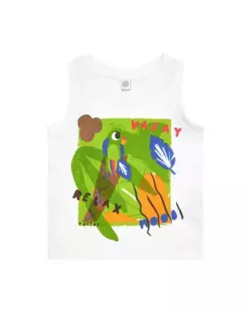 Футболка без рукавов для мальчика с тропическим принтом Tuc tuc, белый