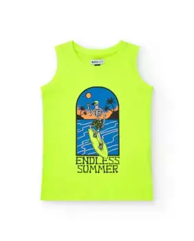 Футболка без рукавов для мальчиков с принтом серфера Tuc tuc, желтый