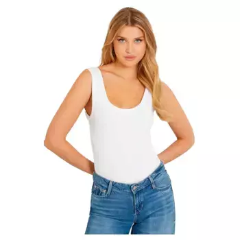Футболка без рукавов Guess Triangle Bling Rib, белый