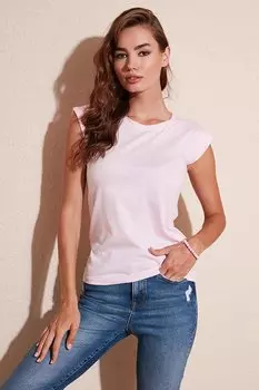 Футболка без рукавов из 100 % хлопка с круглым вырезом Lela, светло-розовый