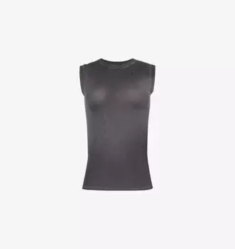 Футболка без рукавов из эластичной ткани в рубчик Acne Studios, черный