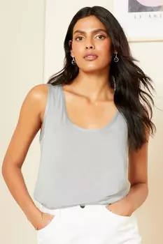 Футболка без рукавов из джерси с широким вырезом Love & Roses, серый