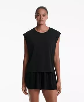 Футболка без рукавов из смесового модала Oysho, черный