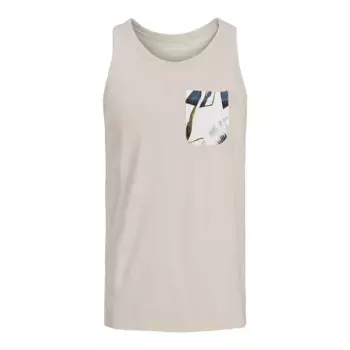 Футболка без рукавов Jack & Jones Hawaii Pocket, бежевый