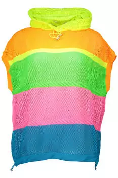 Футболка без рукавов Love Moschino с капюшоном сетчатая, мультиколор