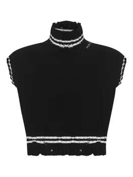 Футболка без рукавов Marni с высоким воротом, синий