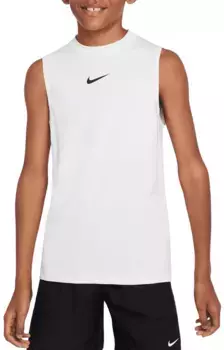 Футболка без рукавов Nike для мальчиков Pro Dri-FIT, белый/черный