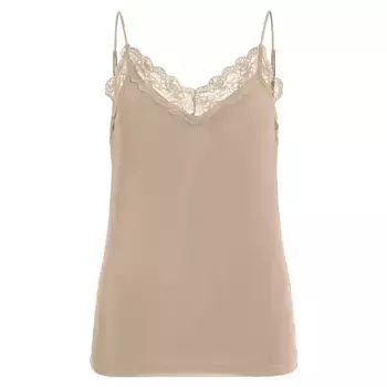 Футболка без рукавов Object Leena New Lace, бежевый