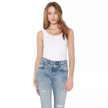 Футболка без рукавов Only Live Love Life Long, белый