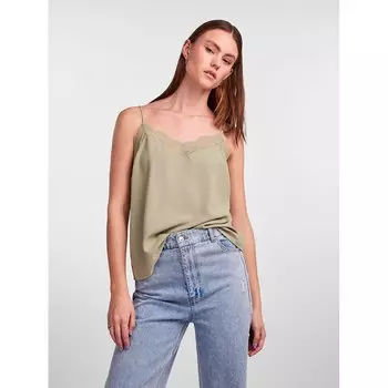 Футболка без рукавов Pieces Tiffany Strap Lace, зеленый