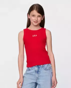 Футболка без рукавов с логотипом для девочек Gap, красный