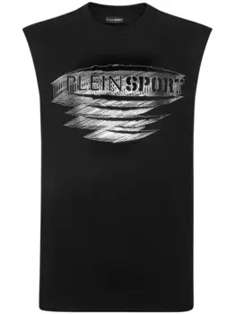 Футболка без рукавов с логотипом Plein Sport, черный