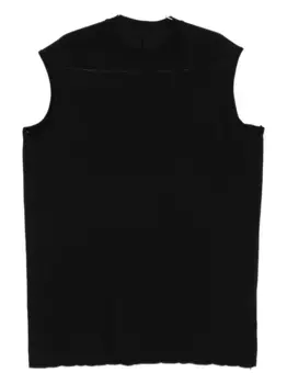 Футболка без рукавов с необработанным краем из брезента Rick Owens DRKSHDW, черный