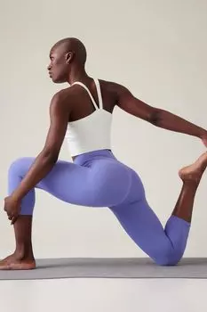 Футболка без рукавов с V-образным вырезом Aurora и V-образным вырезом сзади Athleta, белый