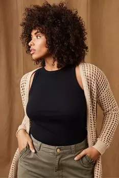 Футболка без рукавов с высоким вырезом Mint Velvet, черный