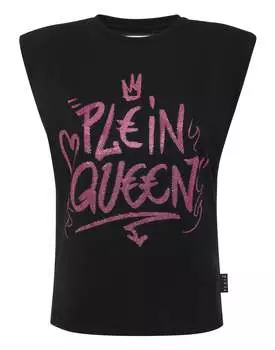 Футболка без рукавов Sexy Pure со стразами PHILIPP PLEIN, фуксия