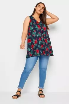 Футболка без рукавов со складками спереди Yours, синий